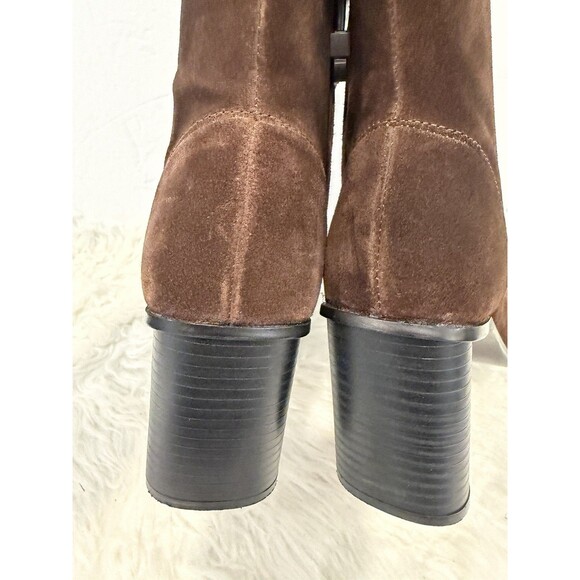 ZARA Women Split Suede Block Heeled Ankle Boots Brown US 7.5 EUR 38 1107/410 - Picture 12 of 15